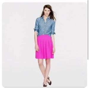J. Crew Hot Pink Pleated Skirt Size 6